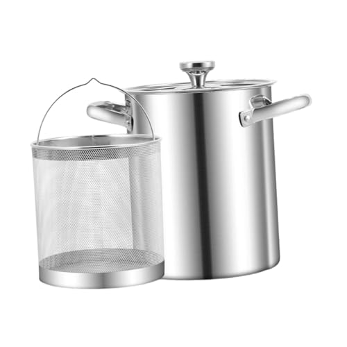 DimyFew Pentola per Friggitrice Pentola per Asparagi in Acciaio Inossidabile con Cestello per Colino Padella per Cucinare