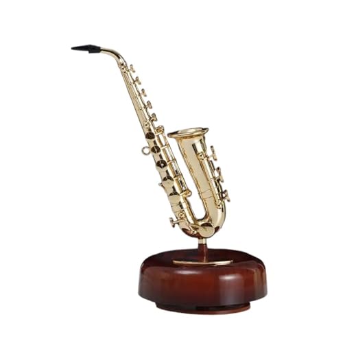 時計じかけの回転フレンチホルン型楽器ミニ装飾かわいいクリエイティブモデル工芸品(5)