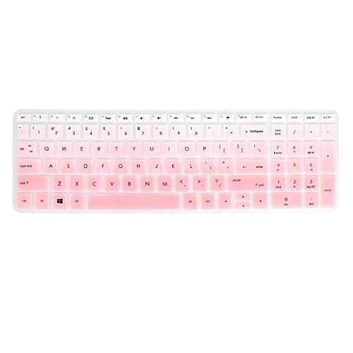 Image of Keyboard Cover Compatible with 2019 2018 HP Pavilion 15 Series /HP Pavilion x360 15.6 inch Series /HP Envy x360 15.6 inch Series /HP Envy 17 Series /HP Laptop 15t 17t 17-ca0011nr 17-by0040nr -Gradual Pink