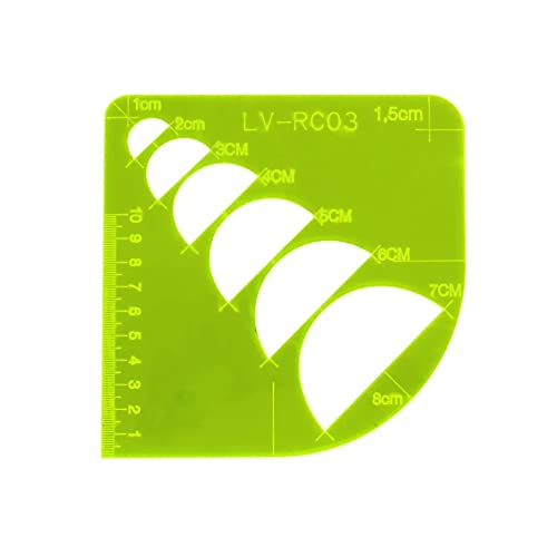 Régua Multiplas Curvas Costura Patchwork Scrapbook Verde