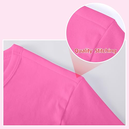 Image of Girls /Kids /Toddlers Crew Neck Cotton T-Shirts Short Sleeve Summer Basic Tops(Age 2-12Y)