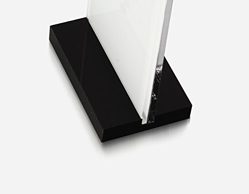 Soporte acrílico T transparente con base negra para mesa en formato A5 y pack de 10 unidades 5