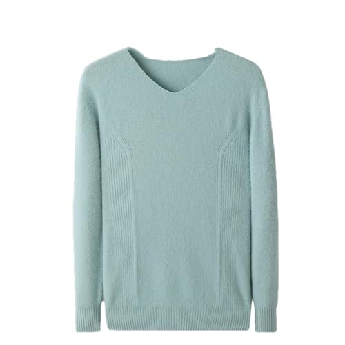 SaoBiiu Men's Wool Sweater Loose V-Neck Casual Business Bottom Sweater