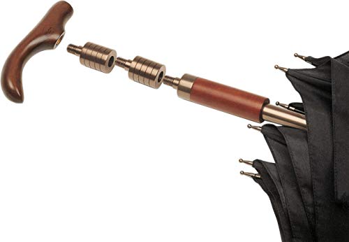 M & P heren steunscherm grootte in hoogte verstelbaar - groot en stabiel - zwart, zwart, 84-77 cm, stokparaplu - Image 3