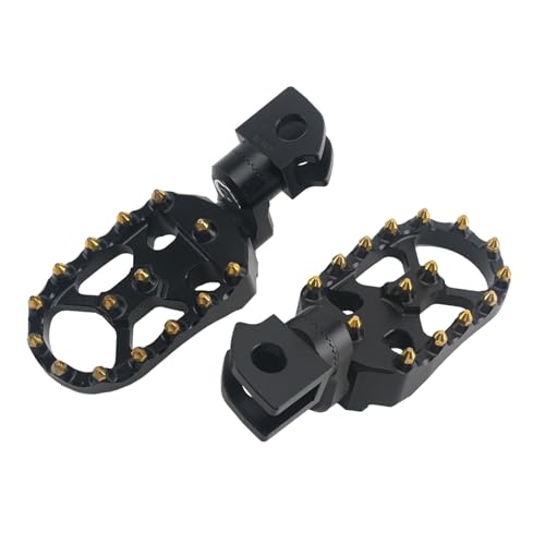 Cale pied moto Kawasaki 650 S 2015-2021 réglables et rotatifs - Paire de repose-pieds avant noirs et or