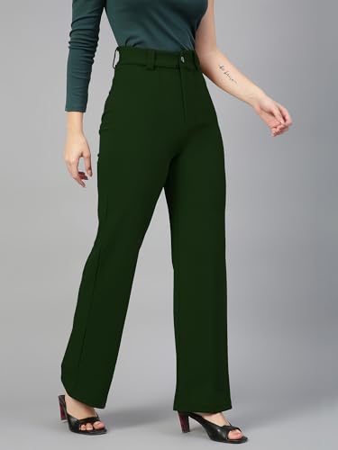 Image of Mehrang Trousers for Women, Formal Pants for Women, Straight Fit Pants