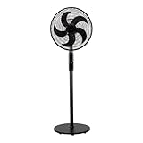 JATA JVVP3063 - Ventilador de Pie. Ventilador Oscilante con Mando. 50 W. 5 Aspas de 40 cm de diámetro. 3 Velocidades. Altura Ajustable hasta 135 cm. 3540 m3/h. 57 dB. Silencioso. Cabezal Inclinable