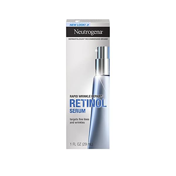 Neutrogena Rapid Wrinkle Repair Retinol Anti-Wrinkle Face Serum with Hyaluronic Acid, Daily Anti-Aging Facial Serum for Fine Lines & Wrinkles, Mineral Oil- & Dye-Free, 1 fl. oz