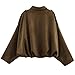 Csvinkiko Women's Faux Suede Bomber Jacket Oversized Pilot Coats Fall Lapel Zip Up Motorcycle Streetwear Outerwear(Brown, Medium)