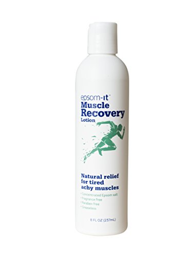 EPSOM-IT MUSCLE RECOVERY LOTION: Natural, Concentrated Magnesium Sulfate cream fortified with Arnica. For muscle pain and stiffness from running, sprains, backaches, exercise, and walking.