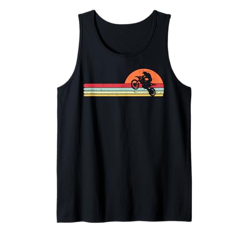 Dirt Bike Motocross Sunset Retro Track Racing Riding Gift Tank Top