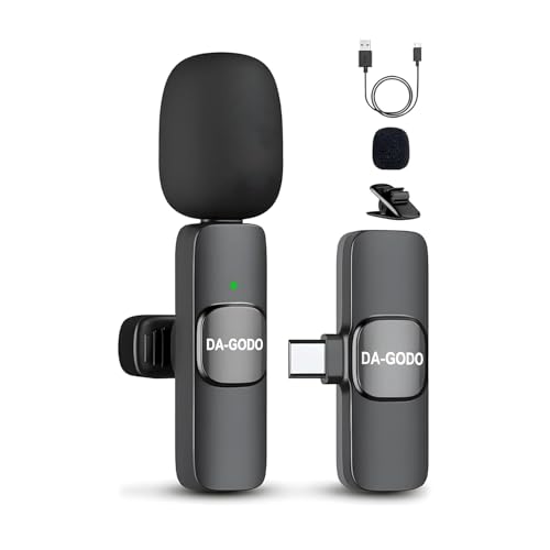 Image of DA.GODO K8 2-in-1 Wireless Lavalier Microphone with Lightning & Type-C Receiver | Plug & Play Clip-On Mini Mic for iPhone, Android, YouTube, TikTok, Zoom, Vlogging