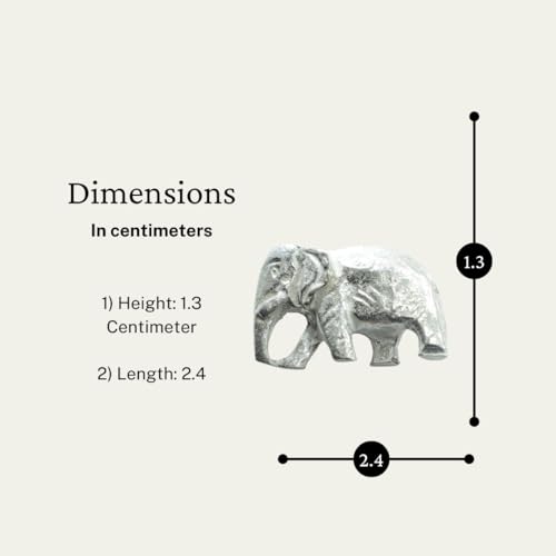 Ratna Shree 92.5 Pure Silver BIS Hallmark Solid Elephant Idol for Puja - Trunk Down | Vastu and Rahu Protection - Chandi ka Hathi (Single Small Elephant) 13gm