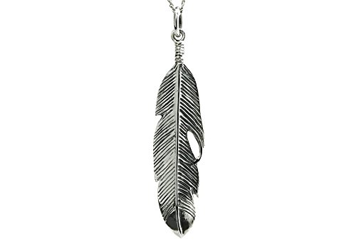 apop nyc Sterling Silver Feather Charm with Long Necklace 24 inch [Jewelry]