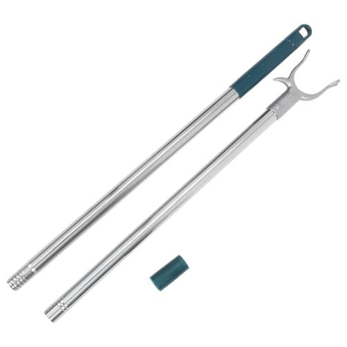 DOITOOL Retractable Clothesline Prop 37 Inch Clothes Reacher Pole with Hook Closet Reacher Coat Hanger Drying Dressing Clothes Hook Pole for Closet Shelf Ceiling