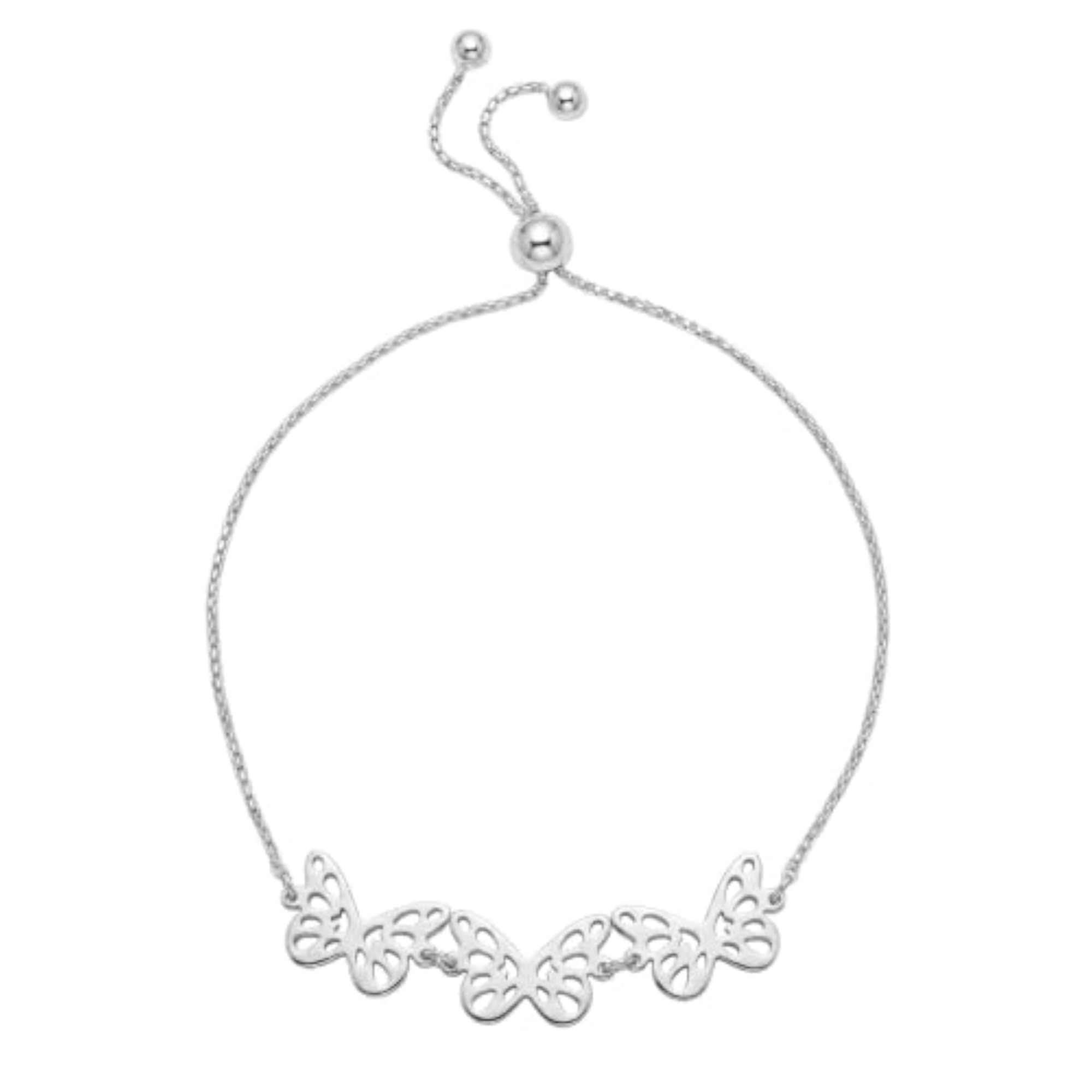 925 Sterling Silver Adjustable Sliding Bolo Bracelet for Women