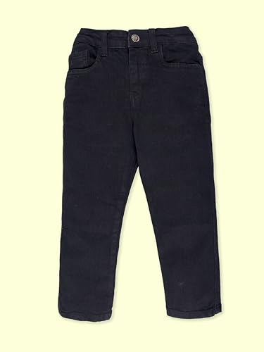 Image of KiddoPanti Boys Regular Fit Denim Pant | Stretch Poly Cotton Denim | Regular Fit Full Length Pant | Back Elasticated & Button with Zip Open Fly