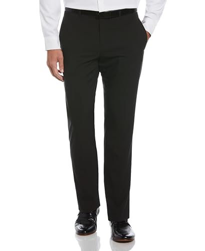 Perry Ellis Men's Slim Fit Solid Flat Front Pant