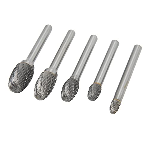 Set de 5 fresas rotativas de carburo de corte doble miniatura 7