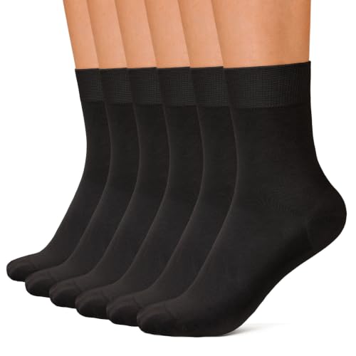 NIASOUL 6 Pack Mens Cotton Dress Socks,Lightweight Mini Crew Socks - image 1