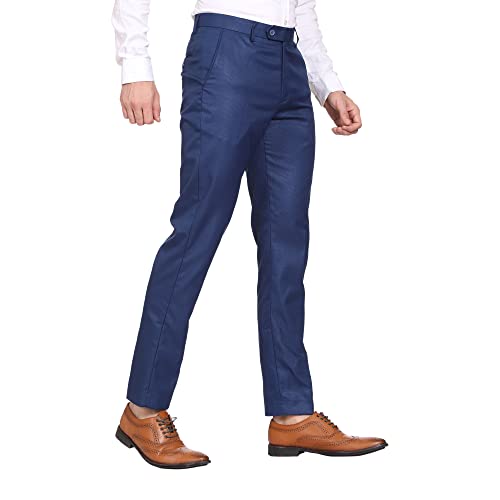Image of MALENO Men's Diamond Textured Regular Fit Trouser | Soft and Breathable Fabric | Trousers for Office, Party