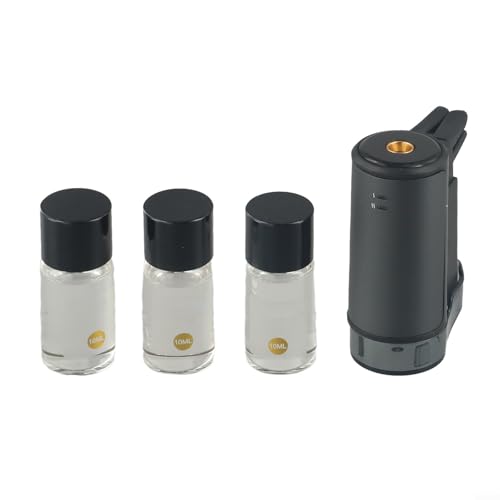 Difusor eléctrico de ventilación de coche con humidificador y ambientador de aroma, función de encendido/apagado automático, intensidad de fragancia ajustable, compacto y para uso en vehículos (negro)