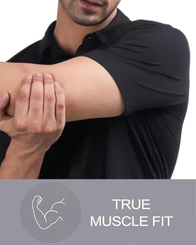 Men's Muscle Fit Dress Shirts Short Sleeve Button Down Slim Fit Stretch Wrinkle Summer Shirt for Men2