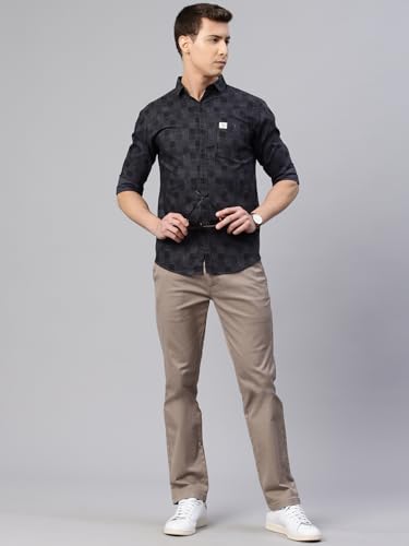 Image of Majestic Man Custom Abstract Printed Pure Cotton Slim Fit Casual Shirt