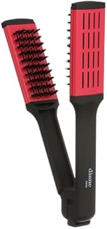 Diane Ceramic Straightening Brush with Nylon Bristles for Smoothing and Styling Thick Coarse Hair, Double-Sided Hair Straightener Brush, 2-in-1 Smoothing Hair Brush, Gently Removes Tangles
