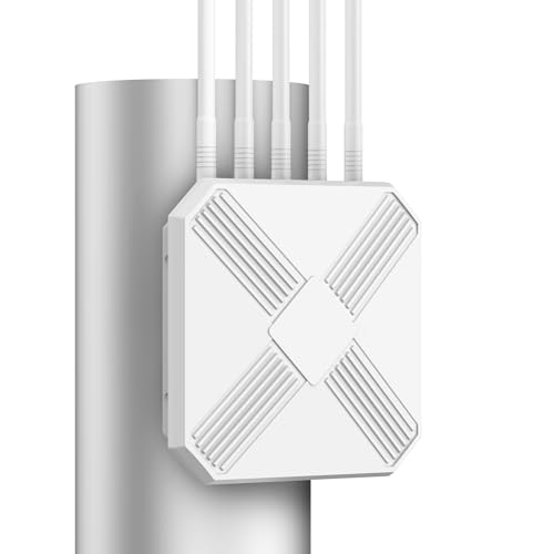Mugatol AX3000 Outdoor WiFi 6 Extender - Outdoor Access Point - Long-Range Dual Band WiFi, IP67/PoE/5 Antennas for Events, Commercial Use | Starlink-Compatible