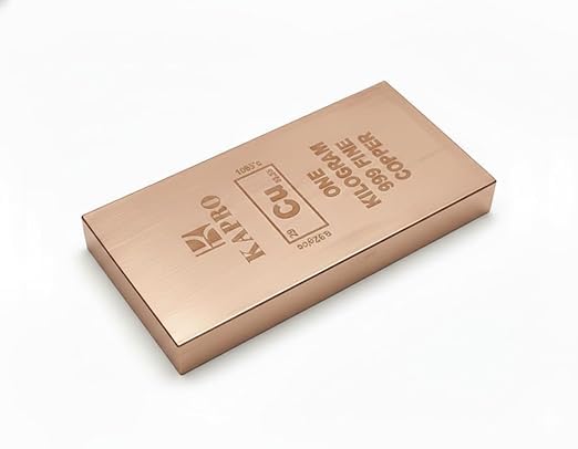 1kg Pure Copper Biscuit - 999 Fine Copper Ingot Bar (99.9% Purity