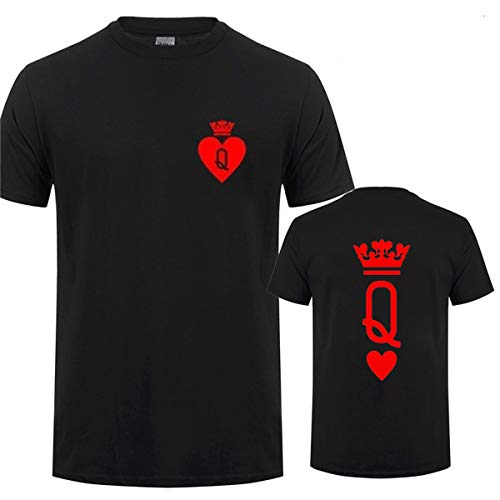 Awon King and Queen T-Shirts für Paare, Herzen, Brautpaare, passende T-Shirts, Ehemann, Ehefrau, Braut, Hochzeit, separat erhältlich, 1 Stück, Wählen Sie Queen, XL Cover