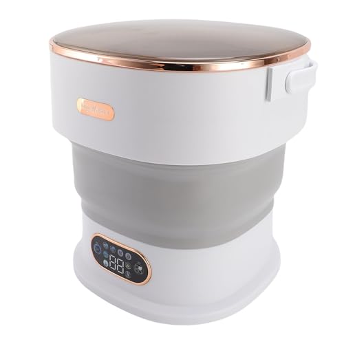 Oreilet Lavadora de Ropa Interior, Portátil Plegable de 13L con Cesta Seca Suave para Apartamento de RV Dormitorio en Casa, Lavadora y Secadora para Ropa de bebé, Calcetines (Enchufe de la UE)