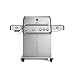 BURNHARD® Gasgrill 4-Brenner, 24,7 kW, Longlife Gussbrenner, Infrarot-Keramikbrenner, Heckbrenner, Seitenkochfeld, Piezo-Zündung, Edelstahlrost – Big FRED Deluxe+