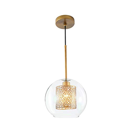 Bedside lamp suspendue en verre retro pour éliminer l'encombrement