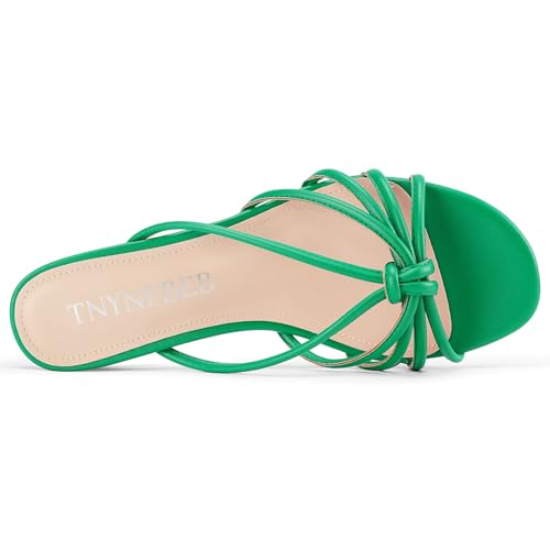 Image of TNYNFBEB Womens Sandals Mules Low Kitten Heel Open Toe Shoes Slip-on Slingback Prom Party Dress Summer 1.4 Inches Heels