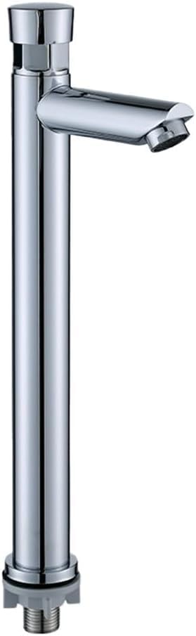 Robinet de lavabo chromé automatique tactile et temporisé en acier inox
