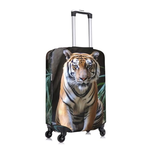 Travel Luggage Cover for Suitcase Tsa Approved, Washable Elastic Suitcase Protector, Tiger in the zoo Suitcase Cover Anti-scratch Baggage Cover Fits 22-24 Inch Luggage Sleeve X-Large3