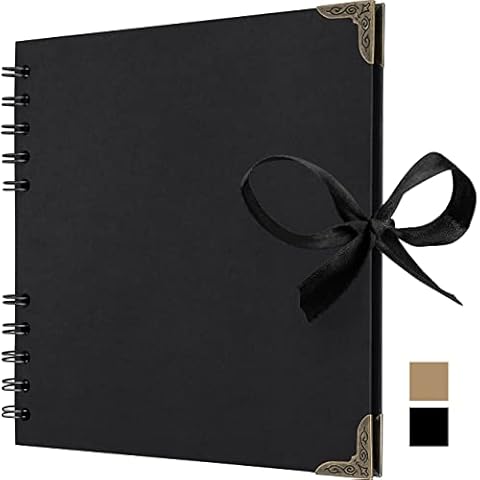Bstorify 36-Page Scrapbook with Ribbon Closure Cover