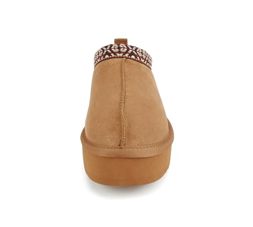 Image of Soda inchEagle inch ~ Women Round Toe Slip-On Flatform Lug Sole Sherpa-lined Slipper with Stitch Details