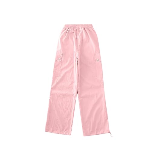 Girl's Cargo Pants Kids High Waisted Casual Athletic Trousers Cute Cinch Bottom Y2k Streetwear Sweatpants with Pocket4