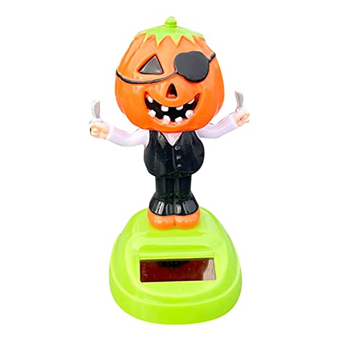Solar Tanzen Spielzeug Figur,Solar Wackel Figur Tanzendes Dekorationsspielzeug Auto-Armaturenbrett Ornamente Puppe Auto Dekor Für Auto, Büro, Schreibtisch Kinderspielzeug Geschenke Kürbis Skelett