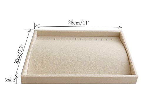 Svea Display Premiu Quality Soft Velvet Beige Organizer for Necklace Watch Trade Show Exhibition Tray Stackable Multi Function Closet Storage Drawer Divider Inserts