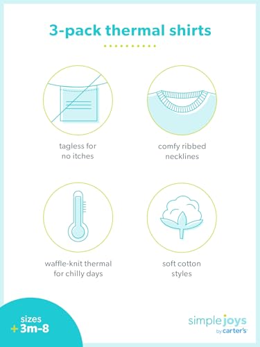 Simple Joys by Carter's Boy's 3-Pack Thermal Long Sleeve Shirts Shirt (Pack of 3)