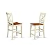 East West Furniture QUS-WHI-W Quincy Counter-Height Barstool - Pub Height Dining Chairs, Set of 2, Buttermilk & Cherry