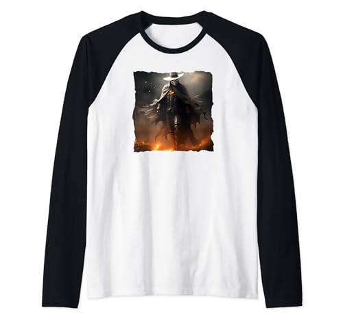 Halloween da cowboy spaventoso Maglia con Maniche Raglan
