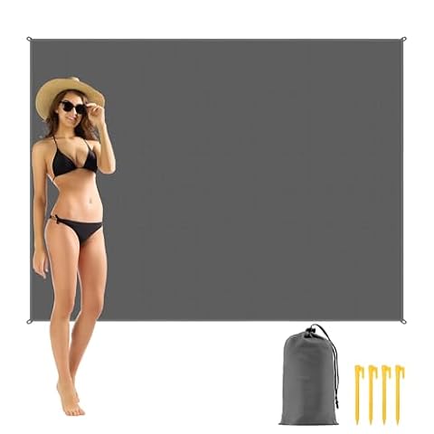 AYBUY Koc podróżny na zewnątrz, 200 x 140 cm, odporna na piasek, wodoodporny, pakowalny, kompaktowy, lekki, kieszeń na plażę, kemping, podróże