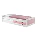 Produktbild IDIMEX Bett mit Stauraum ANDREA weiss/rosa 90 x 200 cm (B x L) 4 Schubladen Kiefer massiv, Tagesbett Gästebett Jugendbett Kinderbett