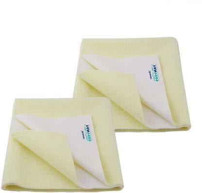 Newnik Quick Waterproof Dry Sheet Small Combo Pack of 2 Yellow (Each Size : 50 cm x 70 cm)