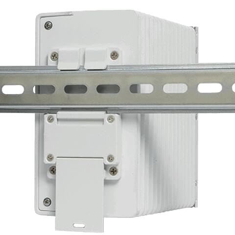 Alcatel OmniSwitch 6465 mounted on a DIN rail